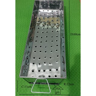 Lò nướng inox,bếp nướng than hoa,bếp nướng cỡ lớn 60cm x21cm-Không bao gồm vỉ nướng