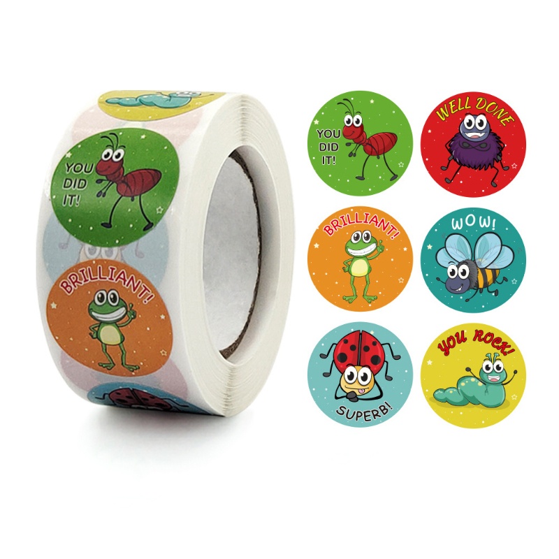 500 Nhãn dán in hình động vật dùng làm quà tặng cho bé