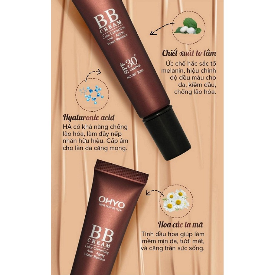 Kem nền che khuyết điểm BB Cream OHYO, Che phủ tối da mọi khuyết điểm lên tone tự nhiên, kiềm dầu chống trôi, mịn lì 24h | BigBuy360 - bigbuy360.vn