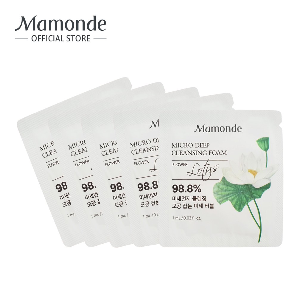 [HB GIFT] Bộ sản phẩm làm sạch lỗ chân lông Mamonde Micro Deep Cleansing Foam 1mlx5 + Pore Clean Toner 25ml | BigBuy360 - bigbuy360.vn