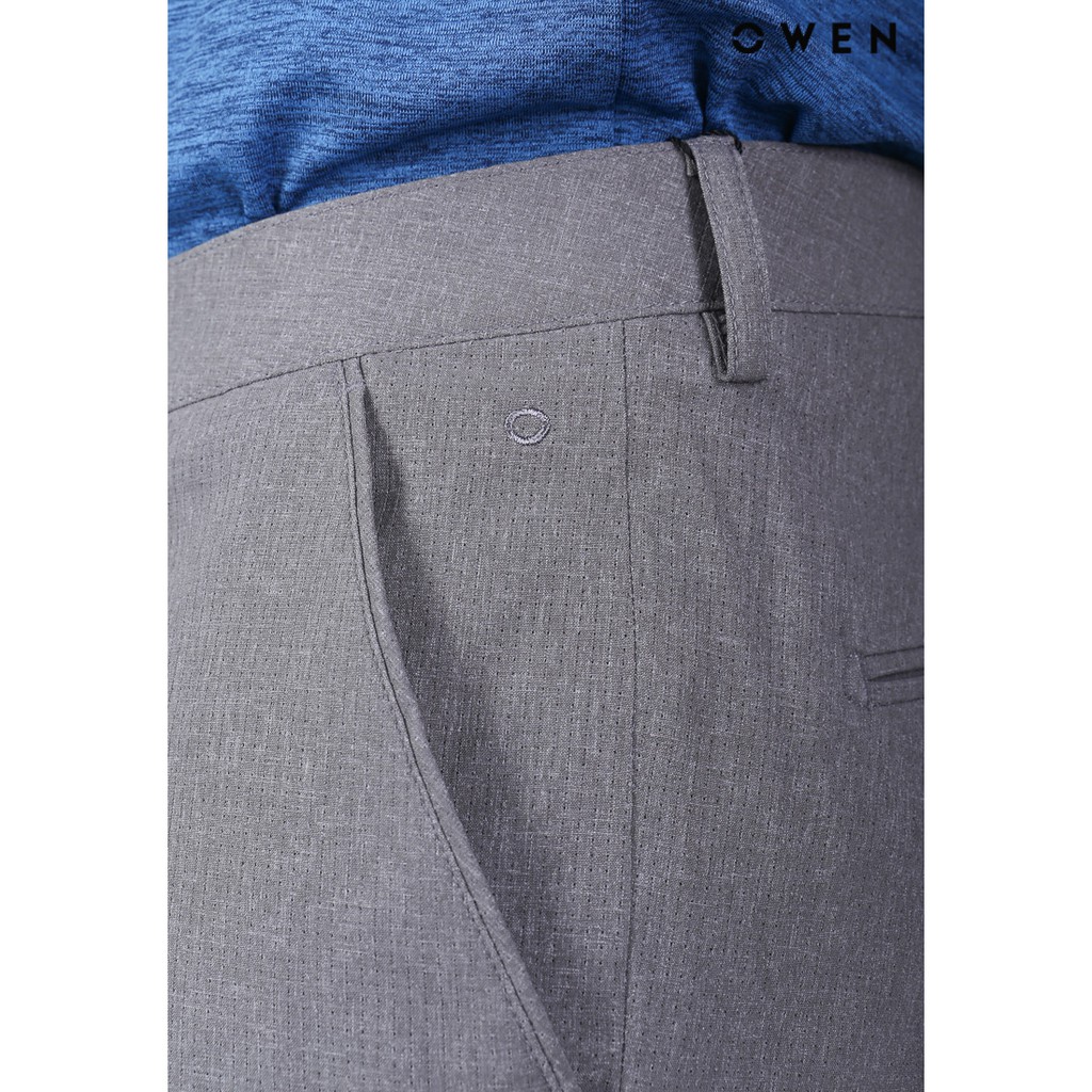 Quần short nam Owen TrendyMàu xám caro đục lỗ - SK90247-GR1