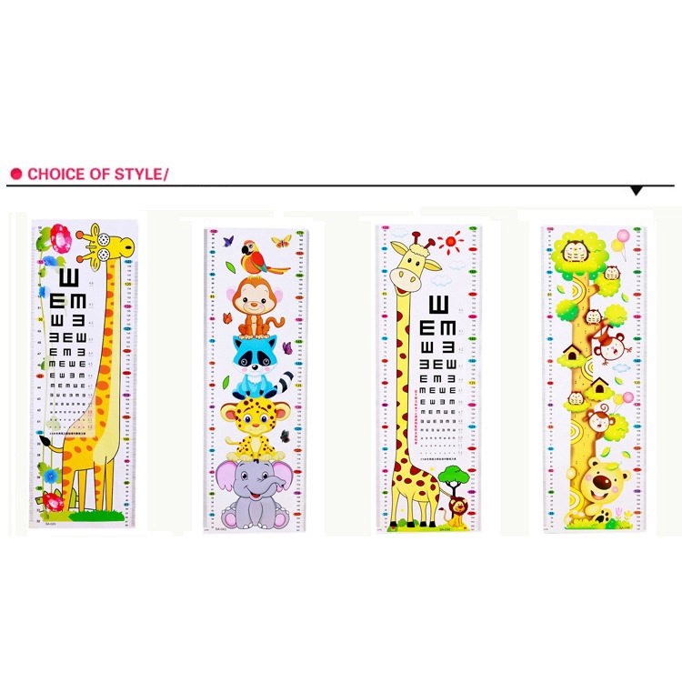 Decal Dán Tường Thước Đo Chiều Cao Hươu Cao Cổ Cho Bé