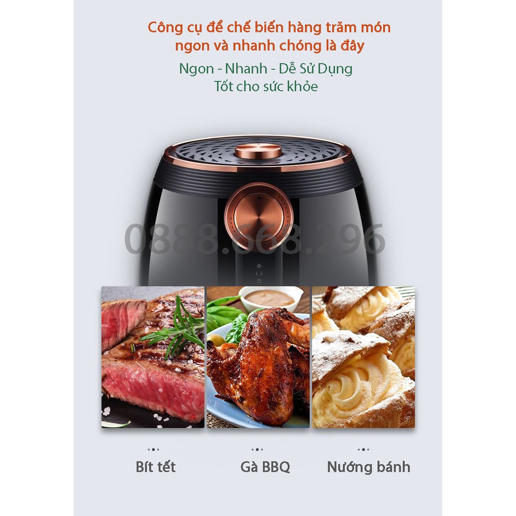 Nồi chiên không dầu điều khiển cơ SHANBEN 7828 dung tích 4.5L, nồi chiên không dầu công suất 1400W