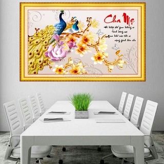 Tranh đính đá cha mẹ LV171 83*55cm - tự đính