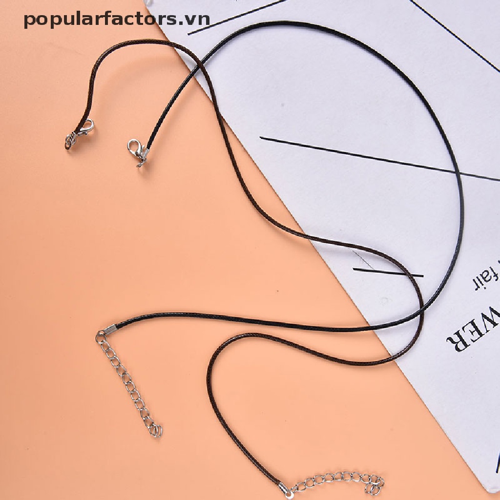 Set 10 Dây Da Màu Đen 1.5mm Có Thể Điều Chỉnh Dùng Làm Vòng Tay / Vòng cổ DIY