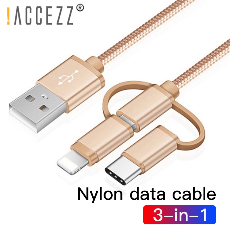 !Cáp Sạc Nhanh 3 Trong 1 Cổng Micro USB Cho IPX XR MAX 8 7 6 Type-C