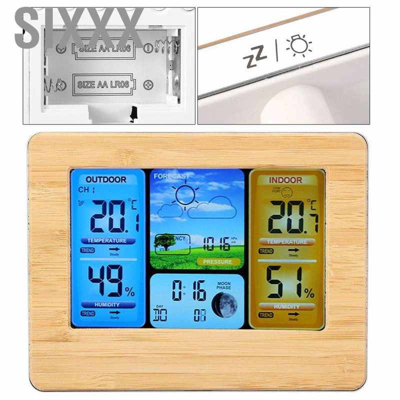 Sixxx LCD Digital Indoor &amp; Outdoor Wireless Weather Station Clock Calendar Thermometer