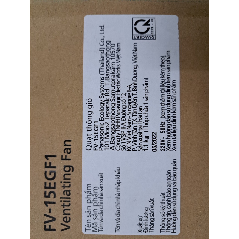 [PANASONIC | FV‑15EGF1] Quạt hút âm tường Panasonic FV‑15EGF1