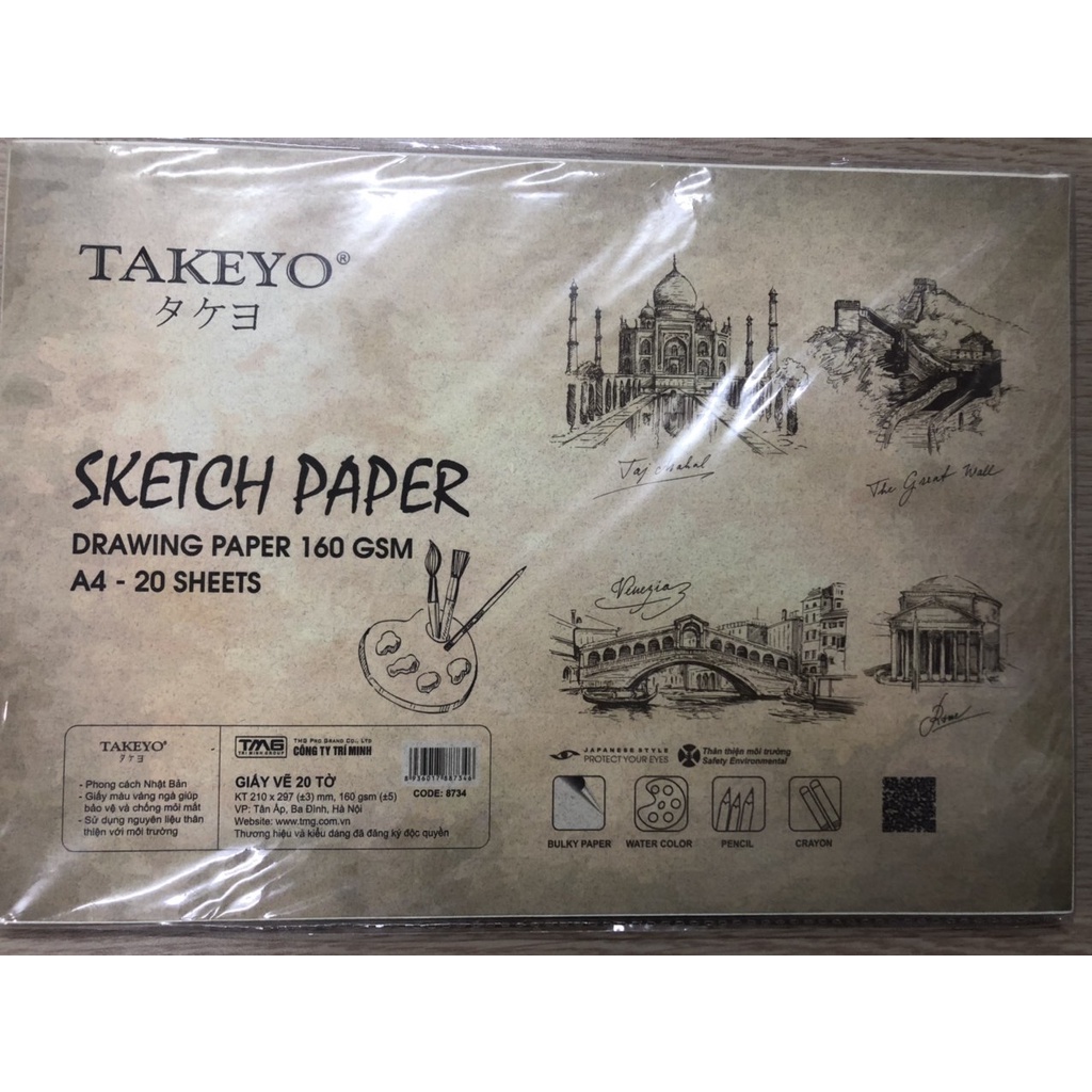 Giấy vẻ Takeyo A3, A4 Xấp 20 tờ