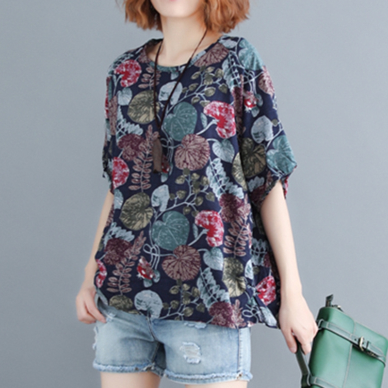 ZANZEA Áo kiểu ngắn tay họa tiết cách điệu thời trang cho nữ | BigBuy360 - bigbuy360.vn