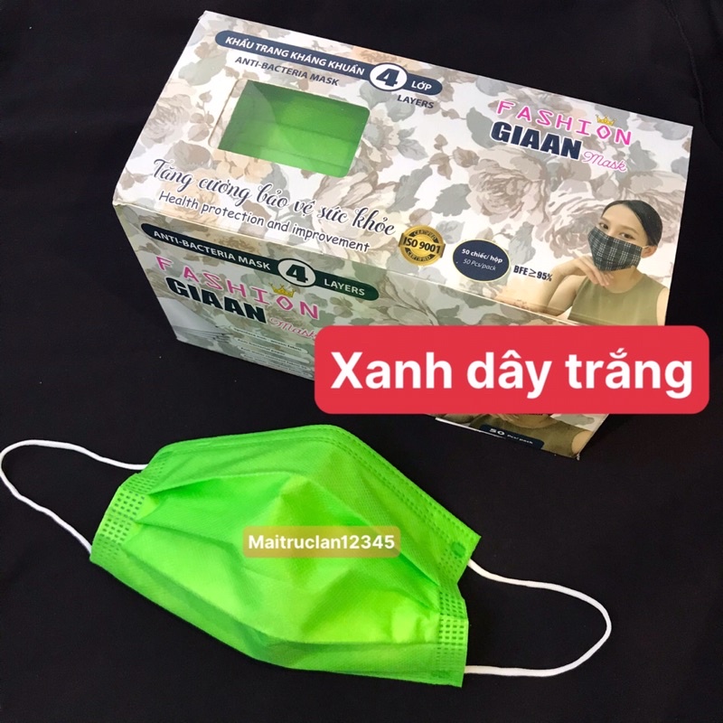 Khẩu trang y tế màu Cam ,đỏ,vàng ,tím,xanh,nâu full dây cao cấp Garcotex mask 4 lớp 1 hộp 50 cái