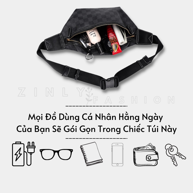 Túi đeo chéo bao tử, túi đeo chéo da mềm cao cấp chống nước