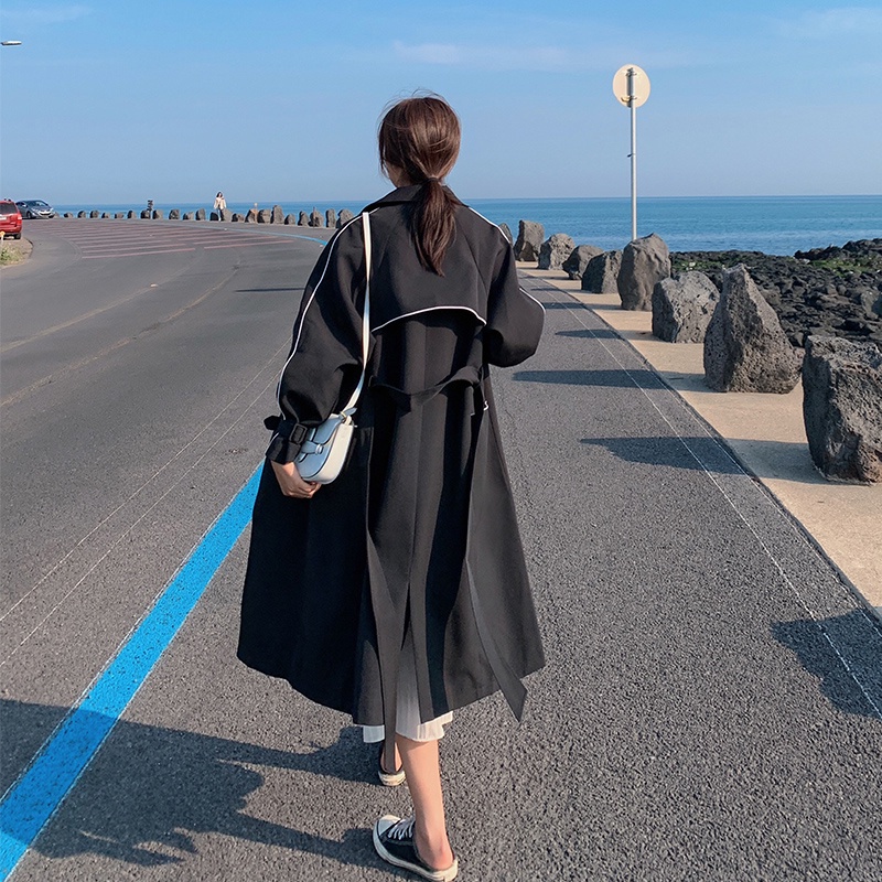 Áo Khoác Gió Dáng Dài Màu Đen Thời Trang Xuân Thu Dành Cho Nam Nữ 2021 | BigBuy360 - bigbuy360.vn