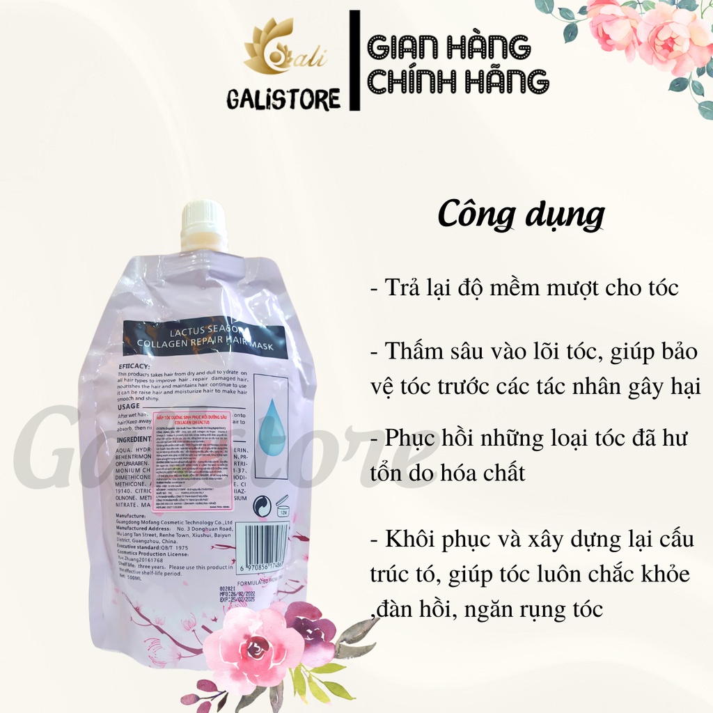 Kem ủ tóc Lactus season giảm gãy rụng phục hồi hư tổn chống xơ rối và tăng cường độ ẩm hấp tóc - Galistore