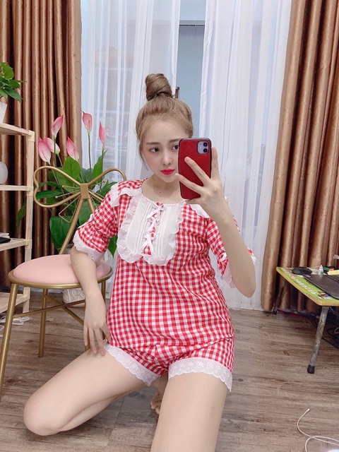 BỘ ĐỒ MẶC NHÀ TIỂU THƯ PHỐI REN SIÊU XINH FORM 40-60kg - Hàng có sẵn | BigBuy360 - bigbuy360.vn