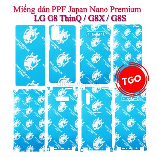 Miếng dán PPF LG G8 ThinQ / LG G8X / LG G8S màn hình, mặt lưng Nano Japan Premium