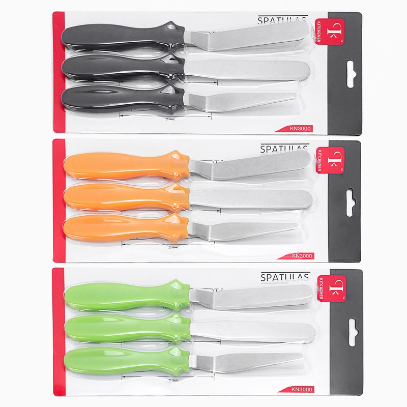 Bộ 3 dao chà láng SPATULA bánh kem mini hàng cao cấp