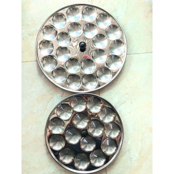 Khuôn bánh bèo khuôn bánh bò lớn inox 15 lổ 22 lổ size bánh 5cm đường kính khuôn 26cm 32cm