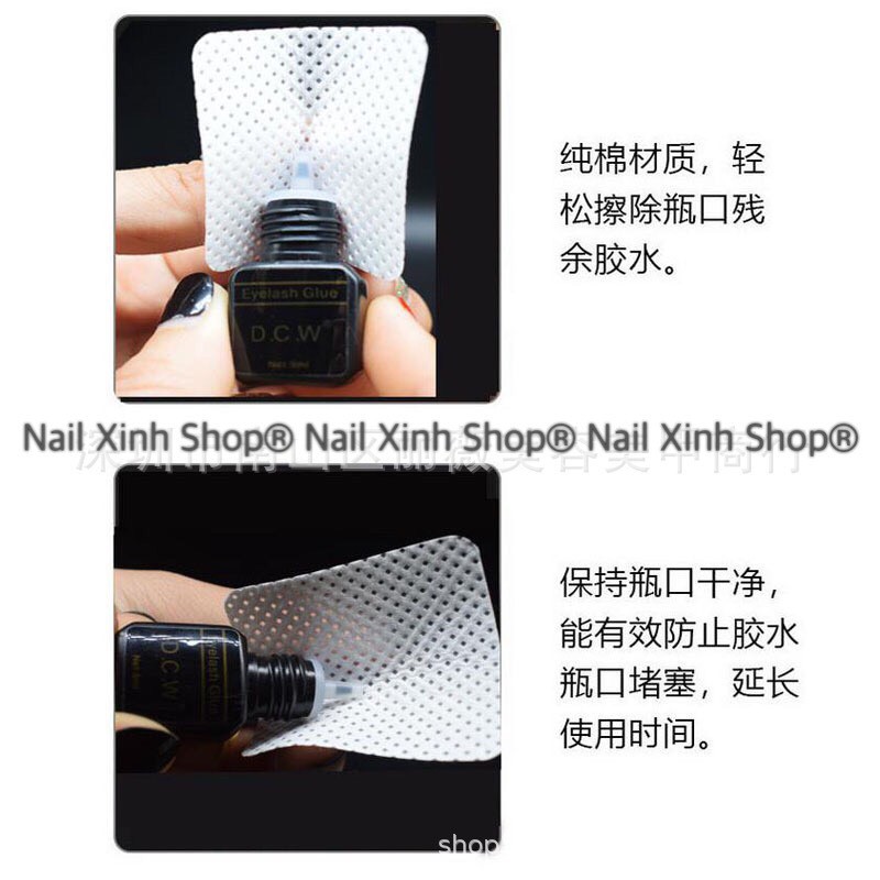 [Siêu Rẻ] Giấy lau gel / lau keo / khô đầu keo cotton 180 miếng lau móng tay, chân ( kèm hộp đựng)