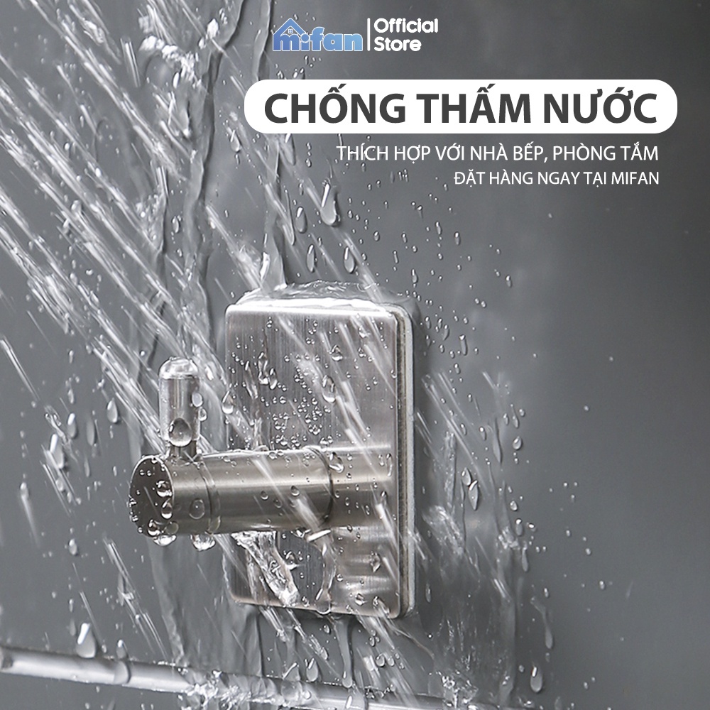 Móc Dán Tường Inox 304 Cao Cấp MIFAN - Keo 3M Siêu Dính - Treo Quần Áo, Khăn, Dụng Cụ Bếp, Đồ Nhà Tắm