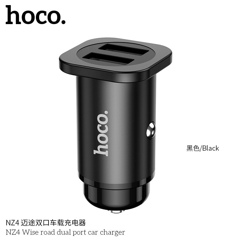 Tẩu Sạc Nhanh Ô Tô Hoco NZ4 2 Cổng Hỗ Trợ Sạc Nhanh 24W Cao Cấp - Tẩu Sạc Ô Tô