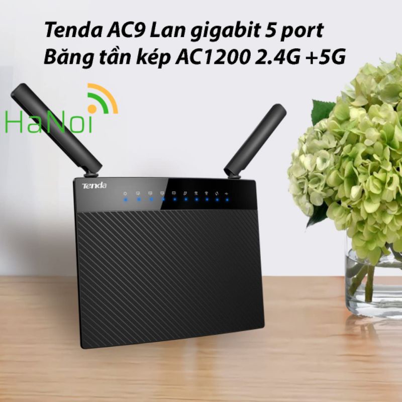 Wifi router Tenda AC9 chuẩn AC1200 Lan Gigabit hỗ trợ IPTV chịu tải 30 máy