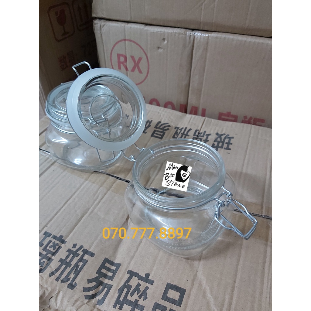 Hủ thủy tinh 500ml nắp gài đựng gia vị