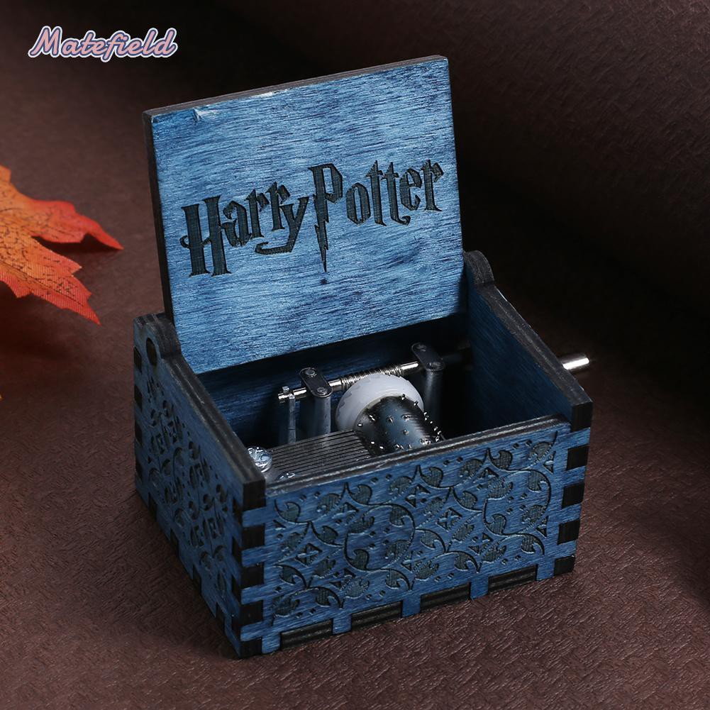 Hộp Nhạc Bằng Gỗ Khắc Chữ Phong Cách Harry Potter