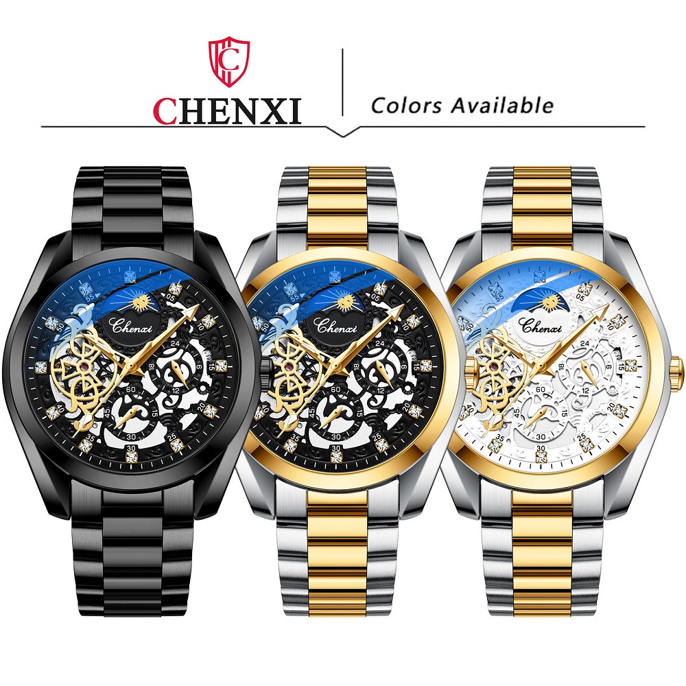 Đồng Hồ Cơ Tự Động CHENXI Chất Liệu Thép Không Gỉ Phát Quang