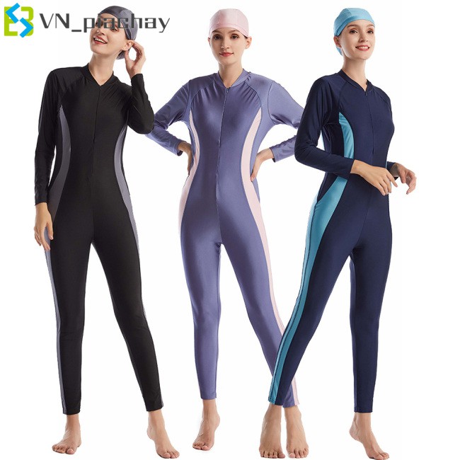 Bộ Đồ Bơi Liền Thân Dài Tay Xinh Xắn Dành Cho Nữ