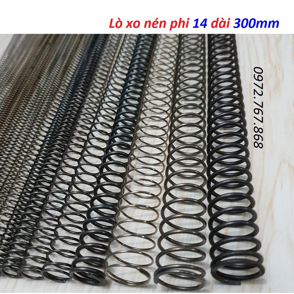 [10 cái] Lò xo nén phi 14 dài 300mm