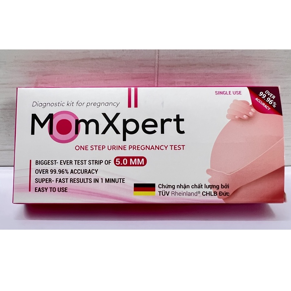Que test thử thai MomXpert nhanh chính xác cao.có cốc đựng thuận tiện.suckhoechomoinha