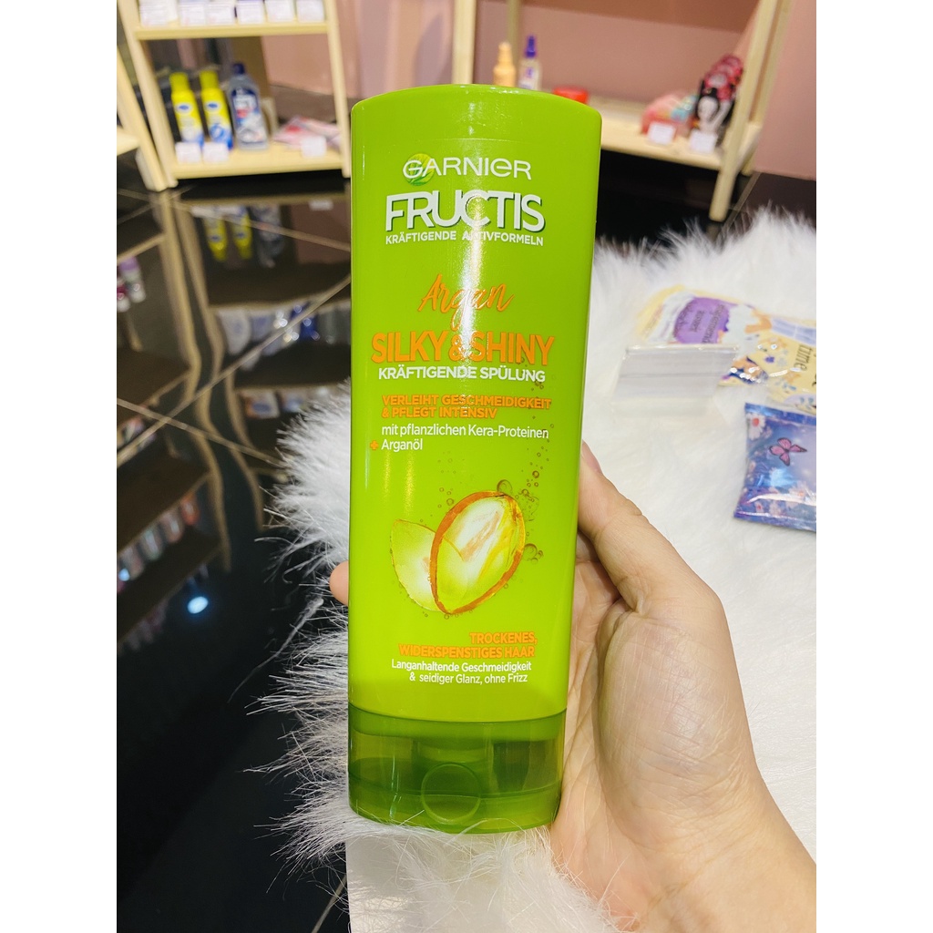 Dầu gội và xả Garnier Fructis Argan Silky&Shiny 300ml