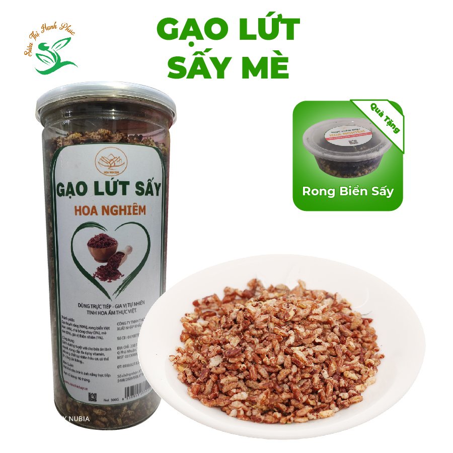Gạo lứt sấy Mè HOA NGHIÊM - Ăn kiêng, Giảm cân Ngon Giòn, Sạch & Đảm bảo - Hũ 300gram - HSD 6 tháng - STHP | BigBuy360 - bigbuy360.vn