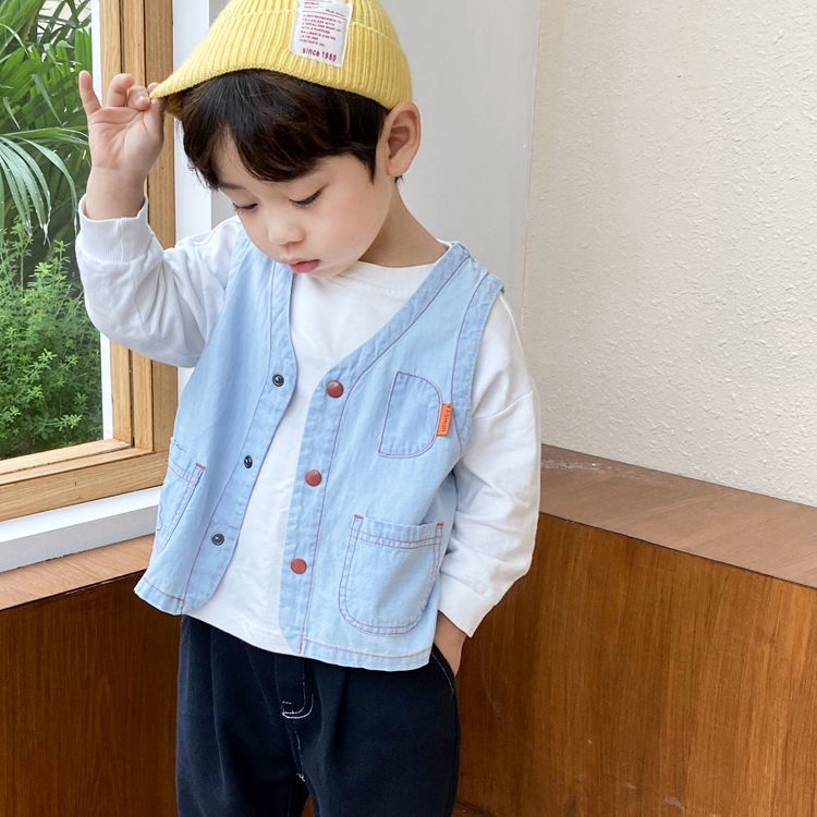 [Babycat Hàng Có Sẵn Hàng Có Sẵn Áo Vest Cotton Phong Cách Phương Tây Nhật Bản Hàn Quốc Thời Trang Xuân Thu Dành Cho Bé Trai 2022