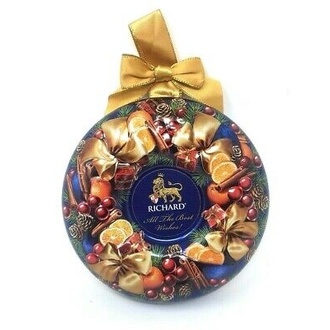 TRÀ ĐEN BÁ TƯỚC RICHARD HỘP THIẾC TRÒN 80gr MÀU ĐỎ - Nga