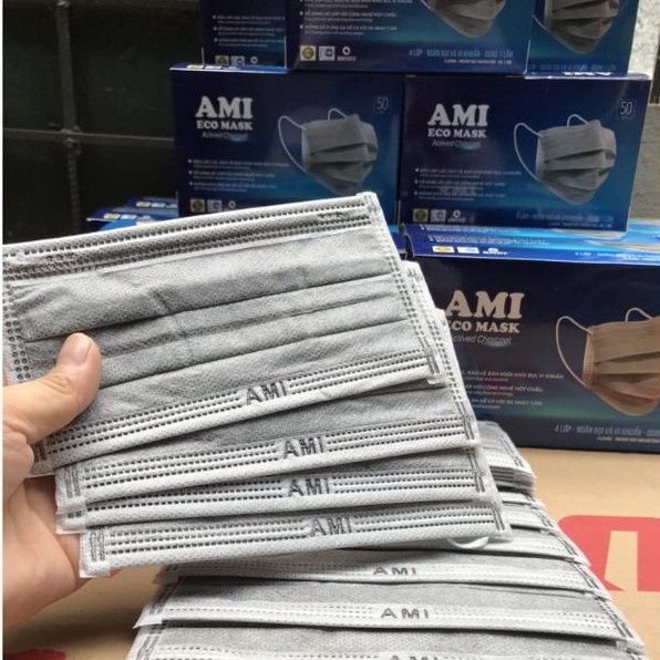 Khẩu trang 4 lớp kháng khuẩn Ami màu xám | BigBuy360 - bigbuy360.vn
