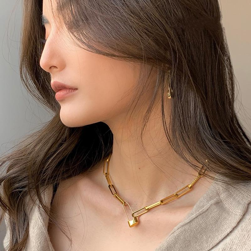 Dây Chuyền Kim Loại Thiết Kế Đơn Giản Phong Cách Vintage