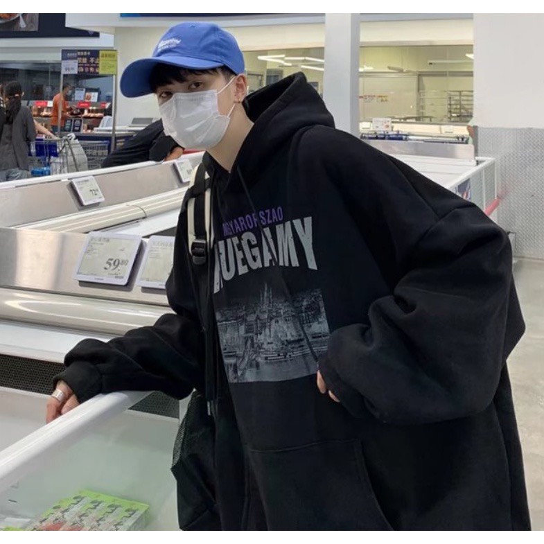 Aó hoddies nỉ bông siêu bông siêu dày họa tiết HUEGARY nam nữ mặc cực chất