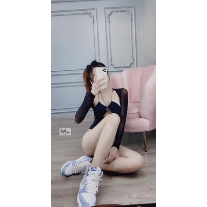 Áo bodysuit khoét pha lưới sexy | BigBuy360 - bigbuy360.vn