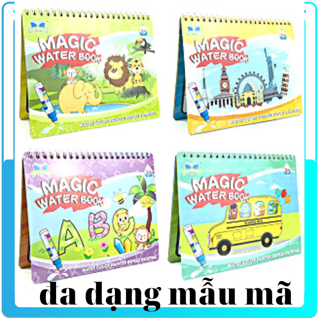 Tranh tô màu nước ma thuật, sách tô màu nước thần kỳ, magic water book cho bé giá tốt với 6 chủ đề