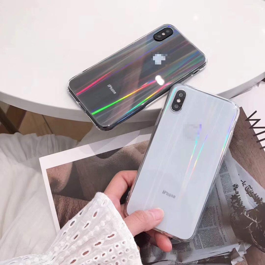 Ốp lưng trong suốt iphone 6/6s, 6/6s plus, 7/8, 7/8 plus, X/Xs bảy sắc cầu vồng