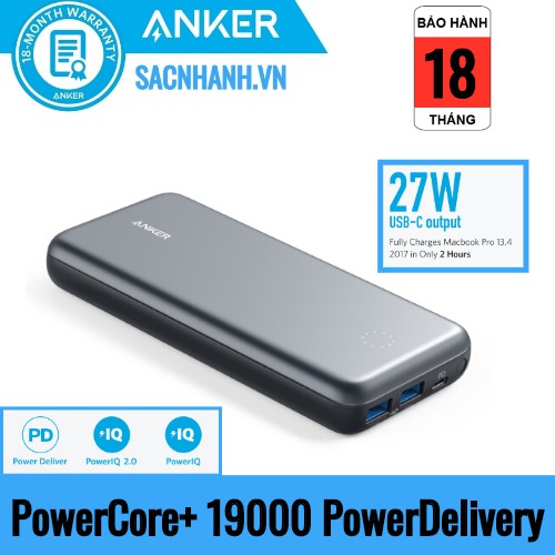 Pin Dự Phòng Anker PowerCore+ 19000 Power Delivery - A1362