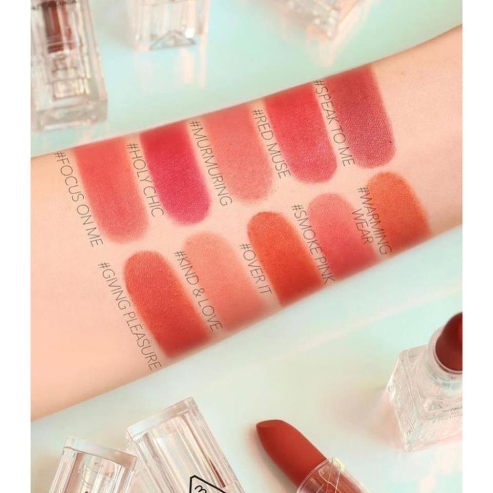 son 3ce Soft Matte Lipstick, son thỏi lì 3ce chính hãng chất son môi mướt mịn, nhẹ môi cùng mùi Vanila ngọt ngào