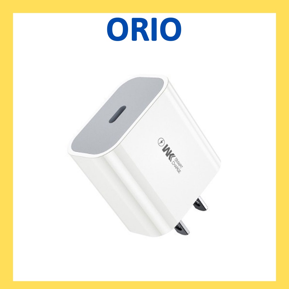 Củ sạc PD 20W WK WP-U55 hỗ trợ sạc nhanh các dòng điện thoại thế hệ mới - ORIO