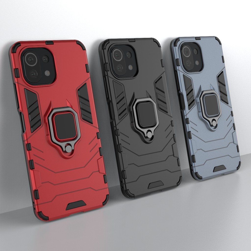 Ốp lưng Xiaomi Mi 11 Lite / Mi 11 Lite 5G  Iron Man Iring chống sốc giá đỡ xem phim kiêm nhẫn hút ô tô