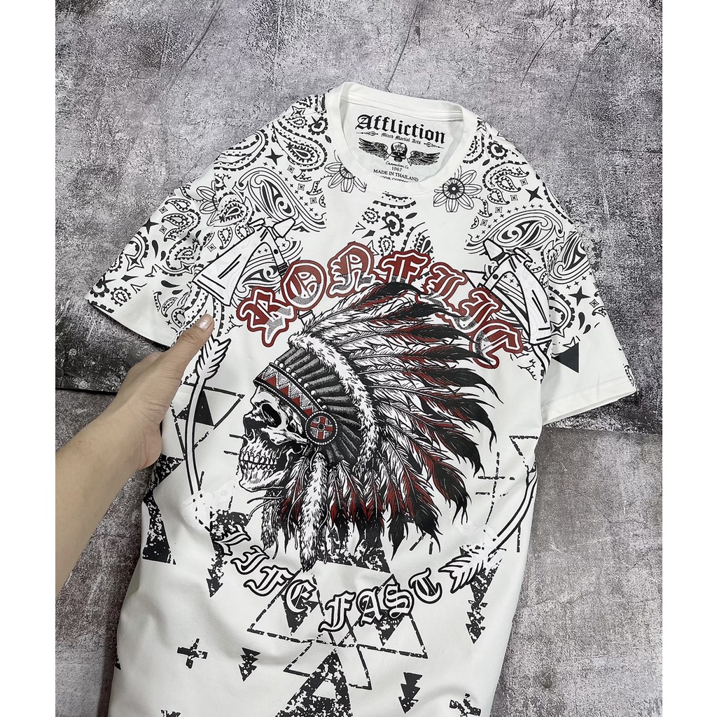 Áo thun Affliction họa tiết cao cấp chất liệu vải cotton form unisex dành cho nam và nữ