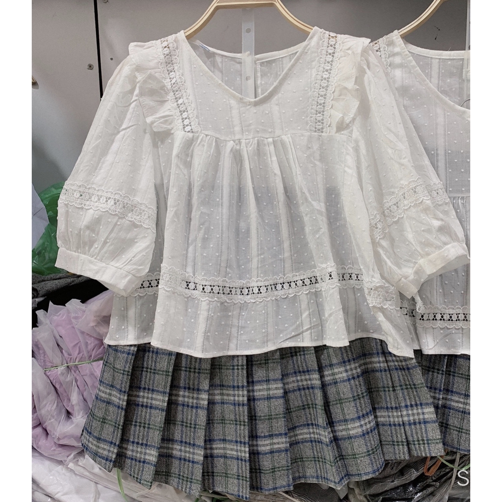 [Mã WASKT304 giảm 15% tối đa 30K đơn 99K] Áo babydoll ren bèo 297 | BigBuy360 - bigbuy360.vn