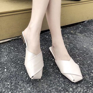 [ HÀNG SẴN] DÉP DA NỮ MŨI SỤC DA MỊN