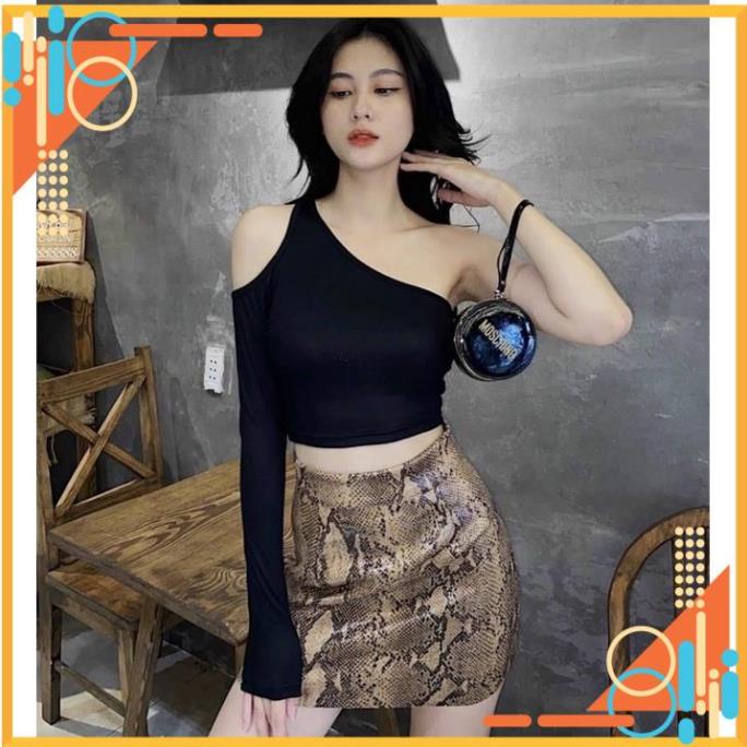 [Thế Giới Coptop] Áo Croptop Lệch Vai Tay Dài Sexy VKV [Hàng Đẹp]